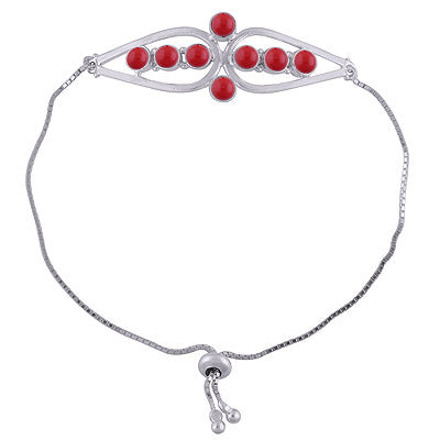 925 STERLING SILVER CORAL BRACELET - R2400504-9
