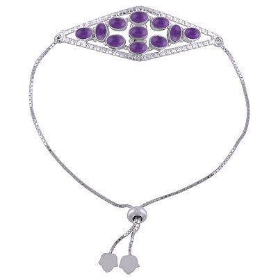 925 STERLING SILVER AMETHYST BRACELET - R2400505-1