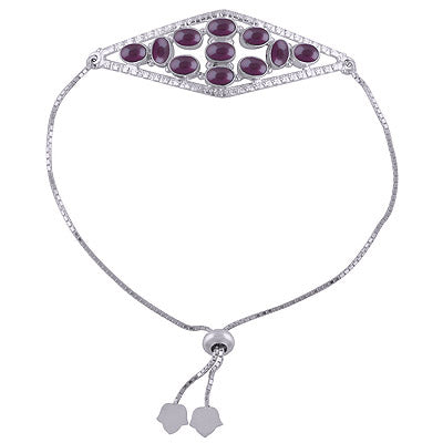 925 STERLING SILVER GARNET BRACELET - R2400505-3