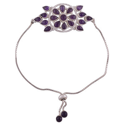 925 STERLING SILVER AMETHYST BRACELET - R2400507-1