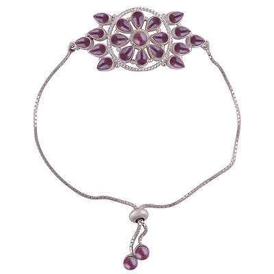 925 STERLING SILVER GARNET BRACELET - R2400507-3