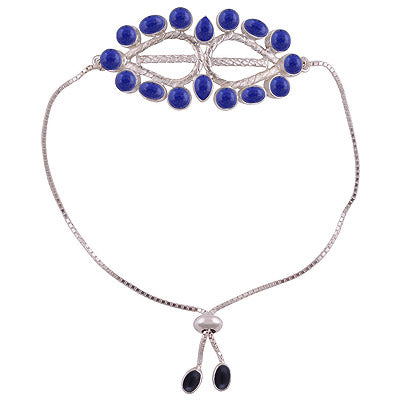 925 STERLING SILVER LAPIS,BLACK ONYX BRACELET - R2400510-12