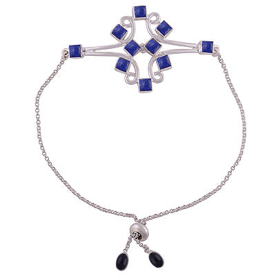 925 STERLING SILVER LAPIS,BLACK ONYX BRACELET - R2400512-10