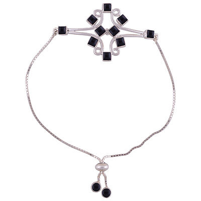 925 STERLING SILVER BLACK ONYX BRACELET - R2400512-13