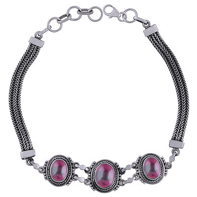 925 STERLING SILVER GARNET BRACELET - R2400513-2