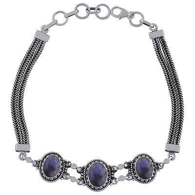 925 STERLING SILVER LABRADORITE BRACELET - R2400514-6