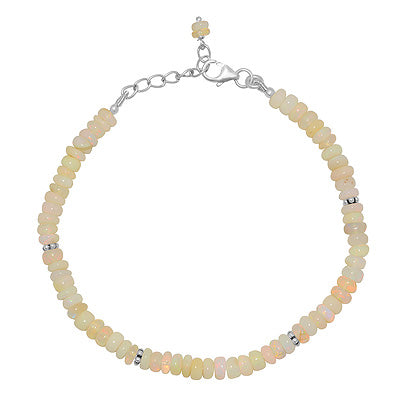 Beautiful Rawa Work in Between Ethiopian Opal Round Shape 925 Sterling Solid Silver Bracelet - R2400537-2