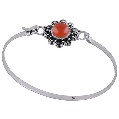 925 Sterling Silver Carnelian Bangle - R2800149-6