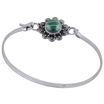 925 Sterling Silver Malachite Bangle - R2800149-9