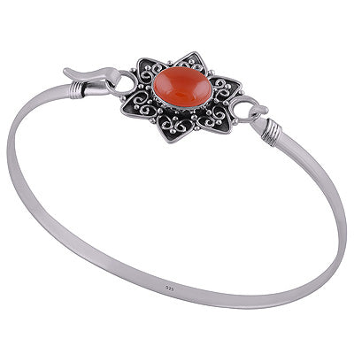 925 Sterling Silver Carnelian Bangle - R2800150-7
