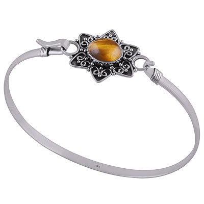 925 Sterling Silver Tiger's Eye Bangle - R2800150-9