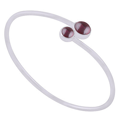 Gorgeous Handcrafted Garnet Round Shape 925 Sterling Solid Silver Bangles - R2800153-52