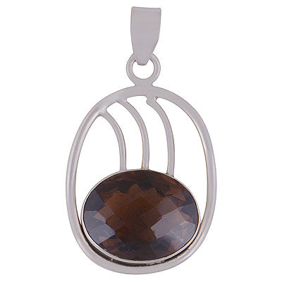 Smoky Topaz 925 Sterling Silver Pendant - R300211-2