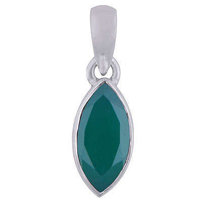 Gemstone Green Onyx Marquise Shape 925 Sterling Solid Silver Pendant - R300359-52