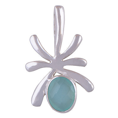 Aqua Chalcedony 925 Sterling Silver Pendant - R300367-38
