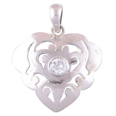 White Cubic Zirconia 925 Sterling Silver Pendant - R300513-4