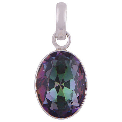 Gorgeous Plain Mystic Topaz Oval Shape 925 Sterling Solid Silver Pendants - R300574-125