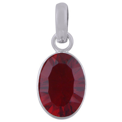 Gorgeous Plain Cubic Zirconia Oval Shape 925 Sterling Solid Silver Pendant - R300603-290