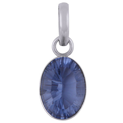 Gorgeous Plain Cubic Zirconia Oval Shape 925 Sterling Solid Silver Pendant - R300603-293