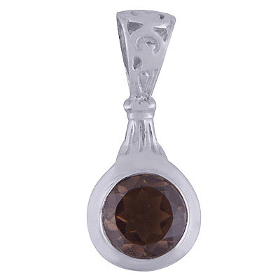 Smoky Topaz 925 Sterling Silver Pendant - R300624-58