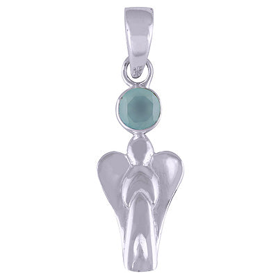 Aqua Chalcedony 925 Sterling Silver Pendant - R300674-136