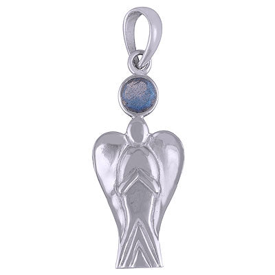 Gorgeous Pendant With Wings Labradorite Round Shape 925 Sterling Solid Silver Pendants - R300675-111