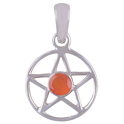 Gorgeous Star Around Carnelian Round Shape 925 Sterling Solid Silver Pendants - R300704-189