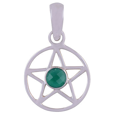 Gorgeous Star Around Green Onyx Round Shape 925 Sterling Solid Silver Pendants - R300704-92