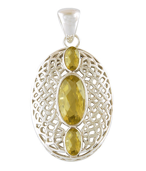 Lemon Topaz 925 Sterling Silver Pendant - R300846-7