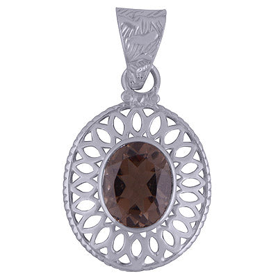 Smoky Topaz 925 Sterling Silver Pendant - R300881-38