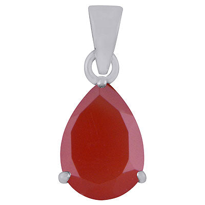Gorgeous Prong Setting Around Carnelian Pear Shape 925 Sterling Solid Silver Pendant - R300962-20