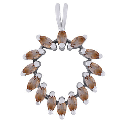 Gorgeous Heart Citrine Marquise Shape 925 Sterling Solid Silver Pendant - R300973-83