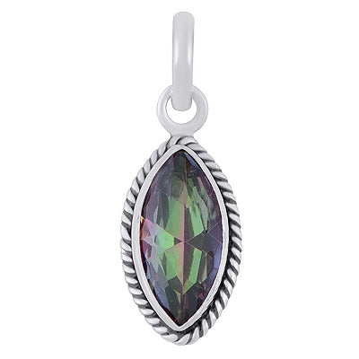 Stunning Twisted Wire Around Mystic Topaz Marquise Shape 925 Sterling Solid Silver Pendants - R300987-1