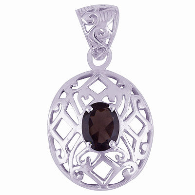 Smoky Topaz 925 Sterling Silver Pendant - R300989-32