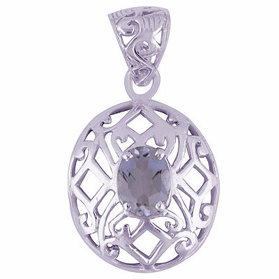 White Cubic Zirconia 925 Sterling Silver Pendant - R300989-50