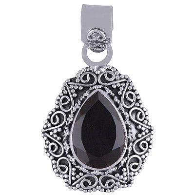 Black Onyx 925 Sterling Silver Pendant - R300994-22