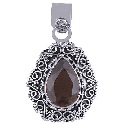 Smoky Topaz 925 Sterling Silver Pendant - R300994-34