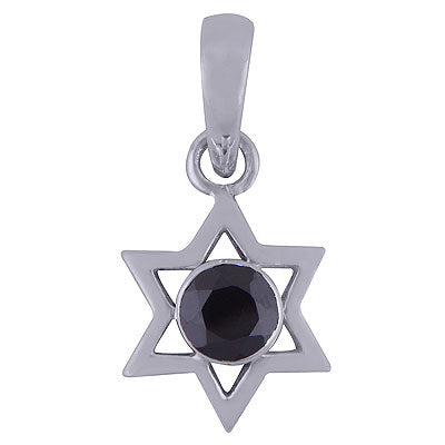 Gorgeous Handcrafted Star Shaped Around Black Onyx Round Shape 925 Sterling Solid Silver Pendant - R300996-34
