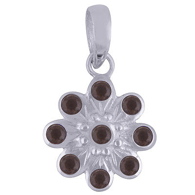 Smoky Topaz 925 Sterling Silver Pendant - R301002-12