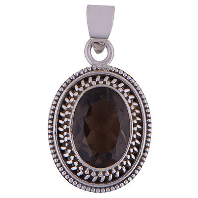 Smoky Topaz 925 Sterling Silver Pendant - R301010-21