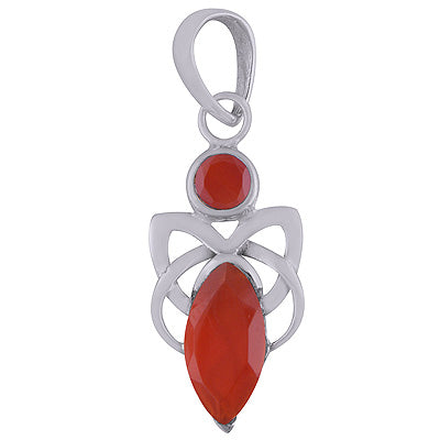 Carnelian 925 Sterling Silver Pendant - R301077-12