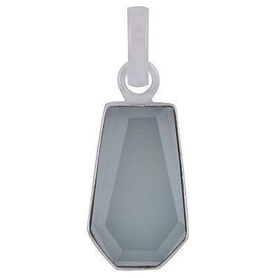 Gorgeous Gemstone Aqua Chalcedony Coffin Shape 925 Sterling Solid Silver Pendant - R301098-10