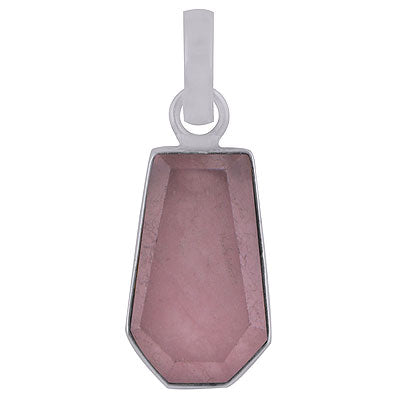 Gorgeous Gemstone Rose Quartz Coffin Shape 925 Sterling Solid Silver Pendant - R301098-15