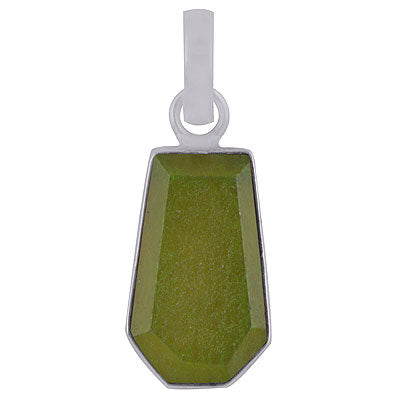 Gorgeous Gemstone Nephrite Jade Coffin Shape 925 Sterling Solid Silver Pendant - R301098-18