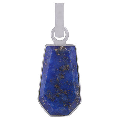 Gorgeous Gemstone Lapis Coffin Shape 925 Sterling Solid Silver Pendant - R301098-5