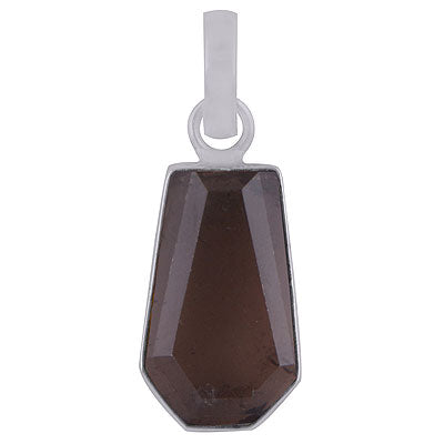 Gorgeous Gemstone Smoky Topaz Coffin Shape 925 Sterling Solid Silver Pendant - R301098-6