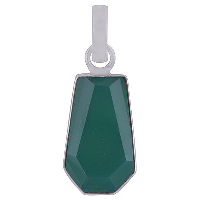 Gorgeous Gemstone Green Onyx Coffin Shape 925 Sterling Solid Silver Pendant - R301098-7