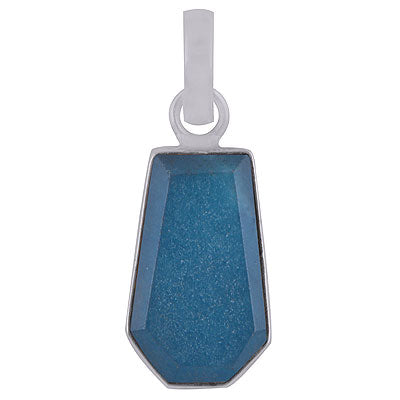 Gorgeous Gemstone Blue Chalcedony Coffin Shape 925 Sterling Solid Silver Pendant - R301098-9