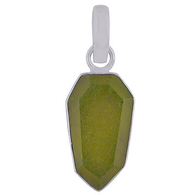 Beautiful Gemstone Nephrite Jade Hexagon Shape 925 Sterling Solid Silver Pendant - R301099-14