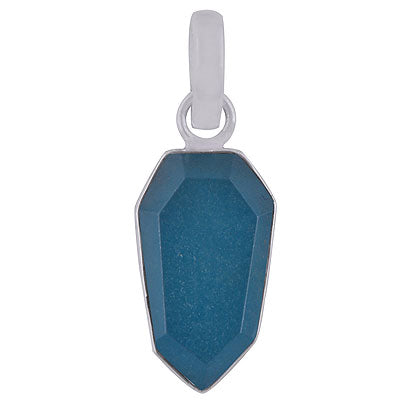 Beautiful Gemstone Blue Chalcedony Hexagon Shape 925 Sterling Solid Silver Pendant - R301099-6